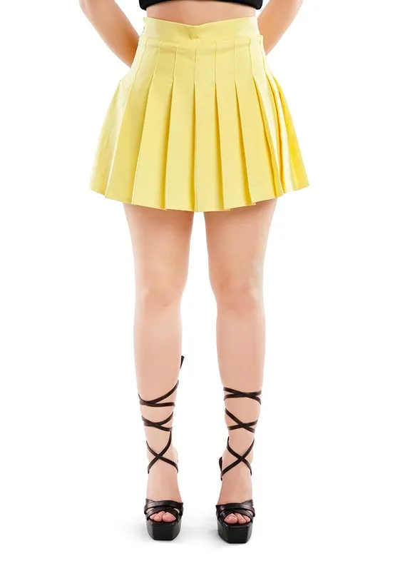 Knife Pleated Mini Skirt