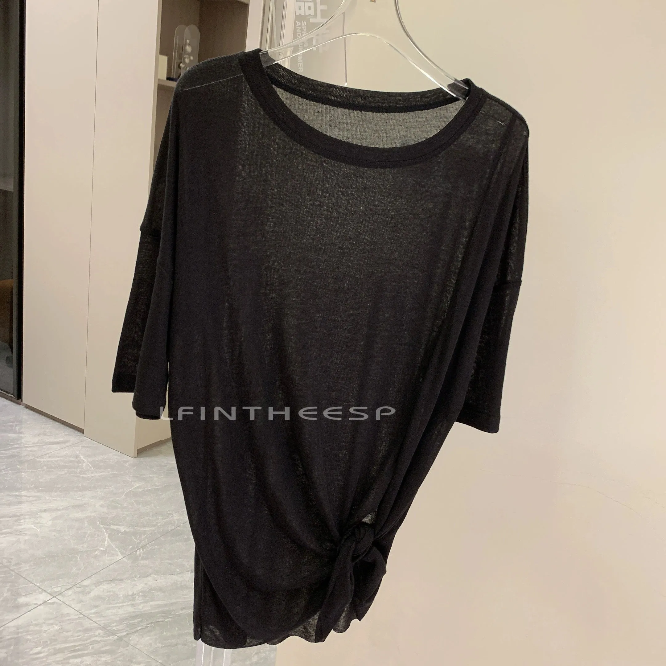 Lightweight and Slightly Transparent Loose Yoga Short Sleeve Quick-Drying Mesh Casual Sports Long Fashion Half Sleeve Running Workout Blouse