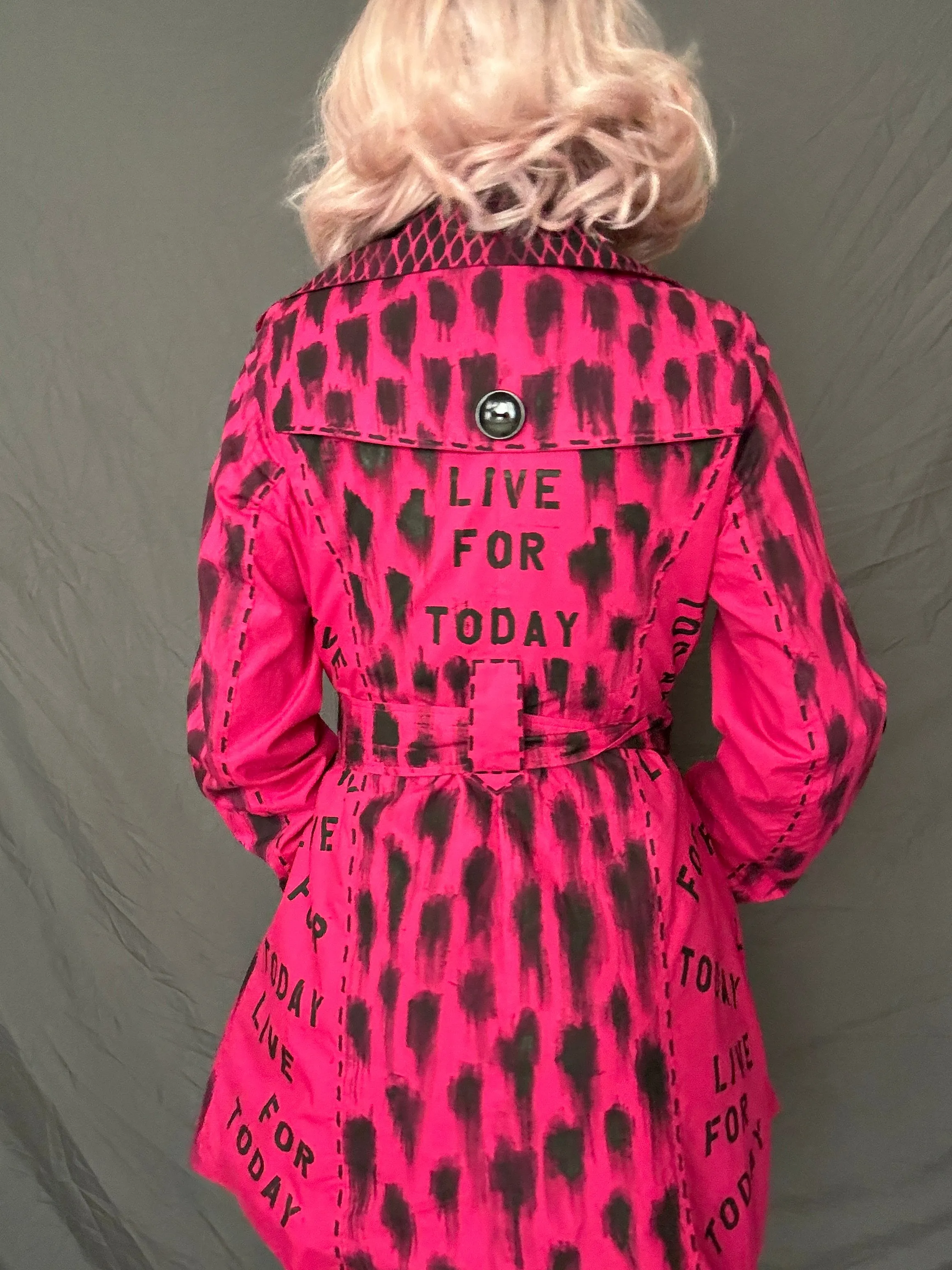 LIVE FOR TODAY Womens Pink Trench Coat, M