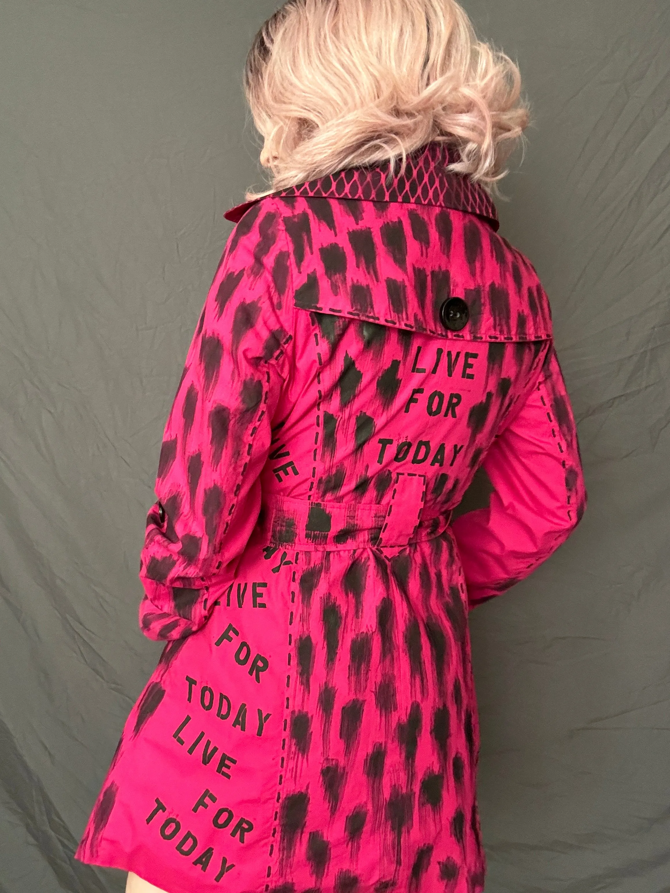 LIVE FOR TODAY Womens Pink Trench Coat, M