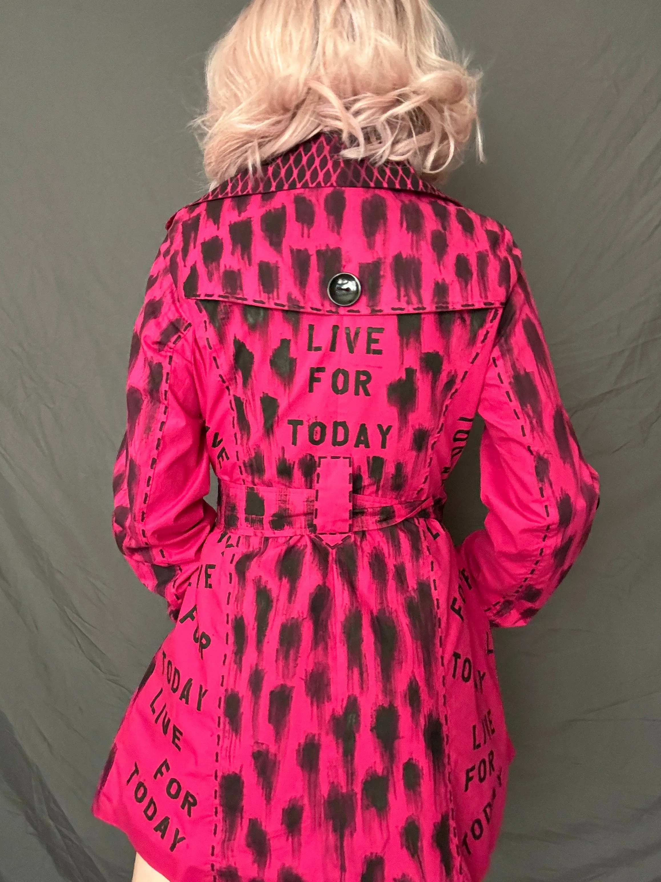 LIVE FOR TODAY Womens Pink Trench Coat, M