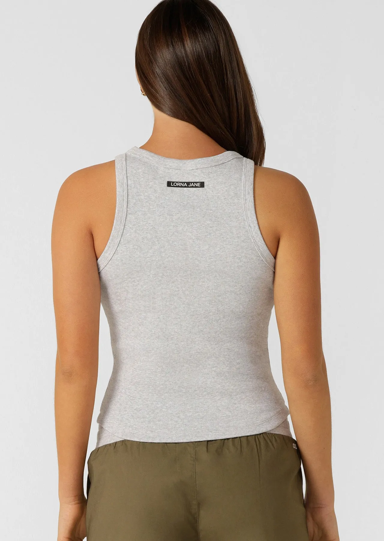 LJ Basics Rib Tank | Light  Grey Marl