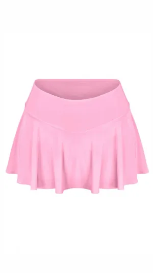 Low-Rise Pleated Mini Tennis Skirt - Pink