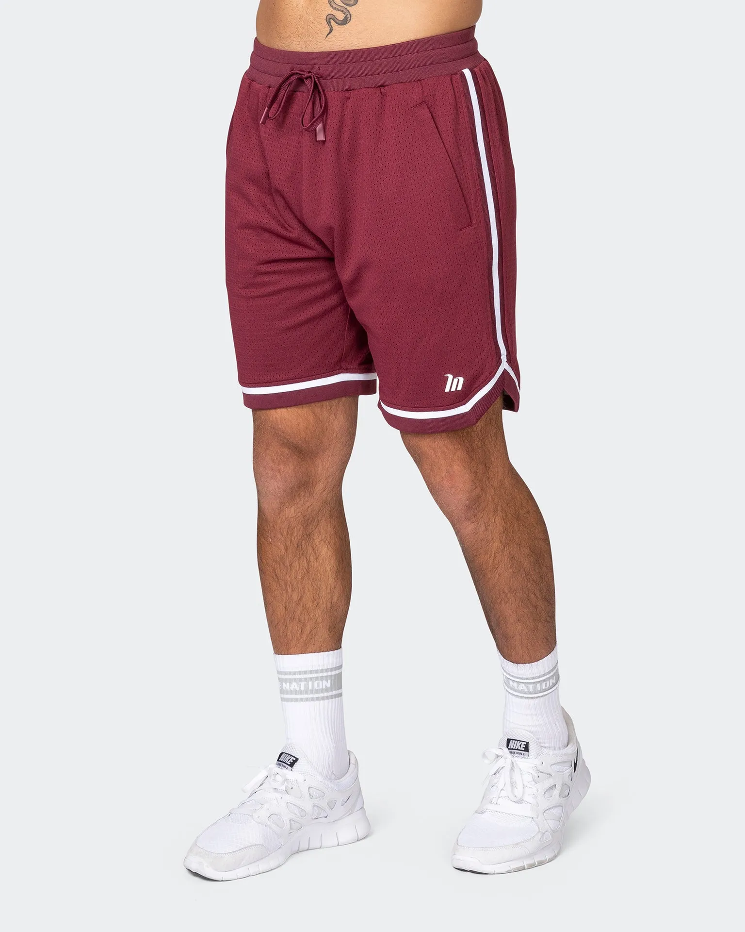 Mens 8" Basketball Shorts - Wine