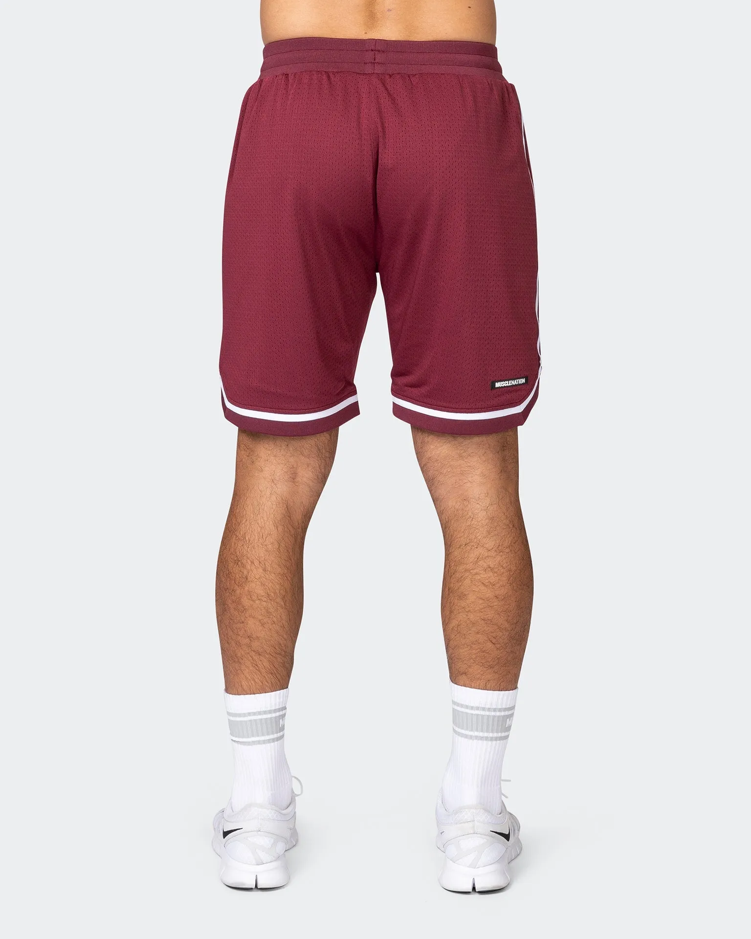 Mens 8" Basketball Shorts - Wine