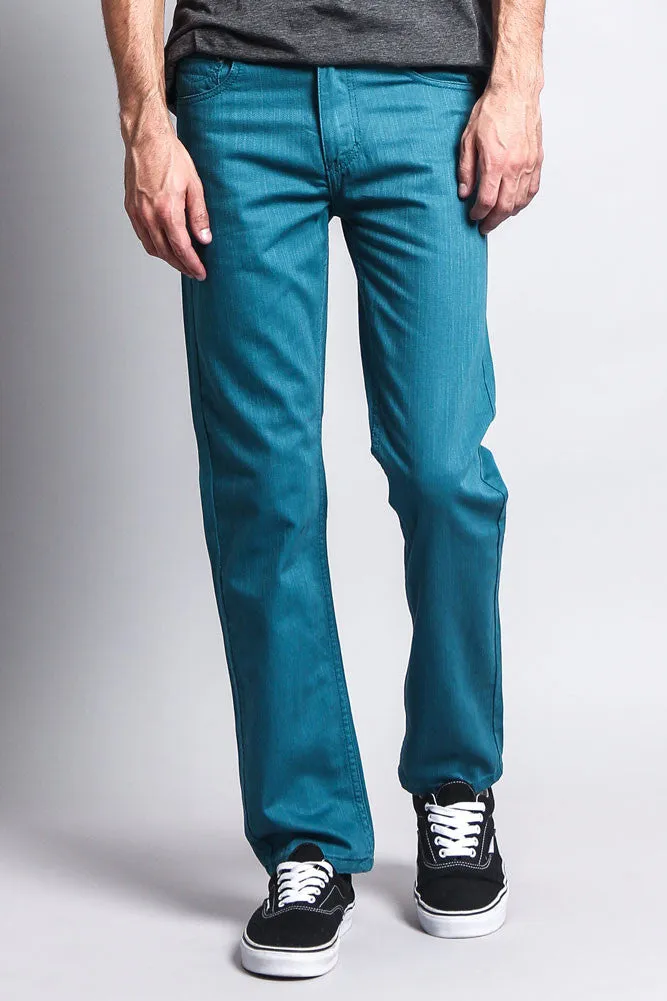 Men's Slim Fit Colored Denim Jeans (Devil Blue)