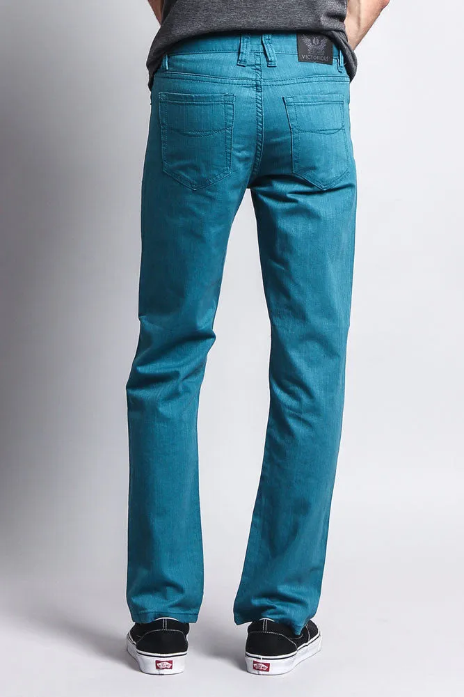 Men's Slim Fit Colored Denim Jeans (Devil Blue)