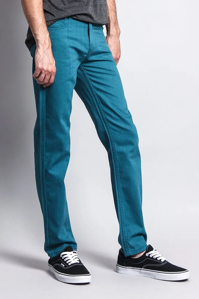 Men's Slim Fit Colored Denim Jeans (Devil Blue)