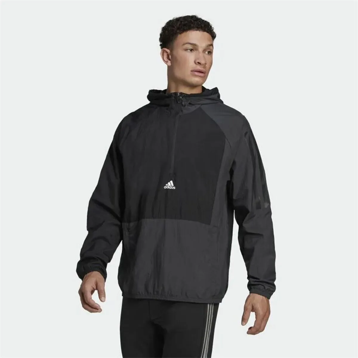 Men'S Sports Jacket Adidas Colorblock Black