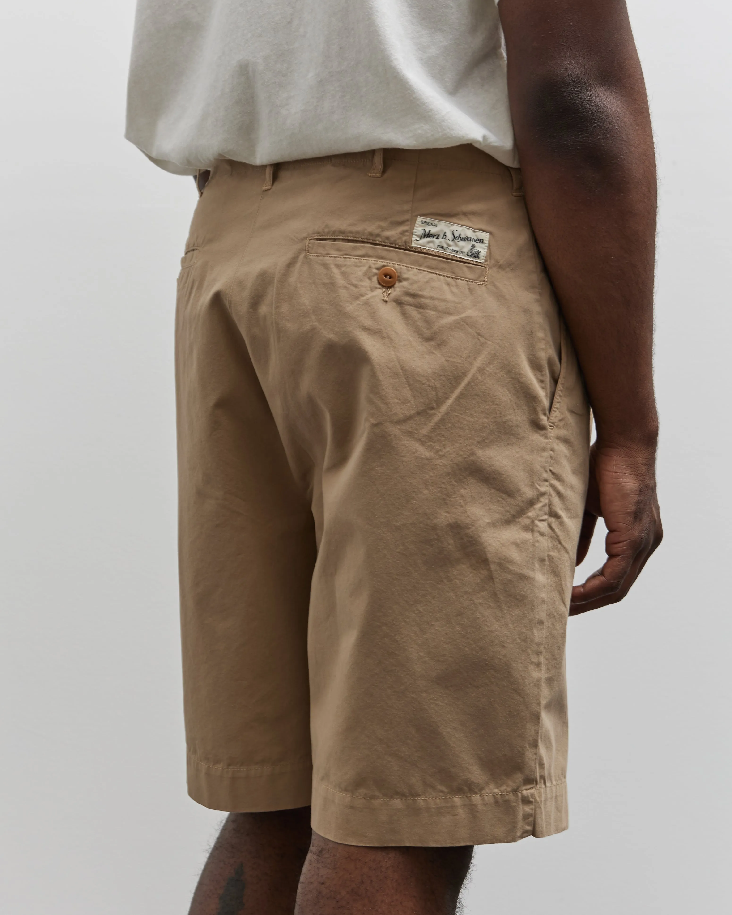 Merz b. Schwanen Relaxed Fit Shorts, Khaki