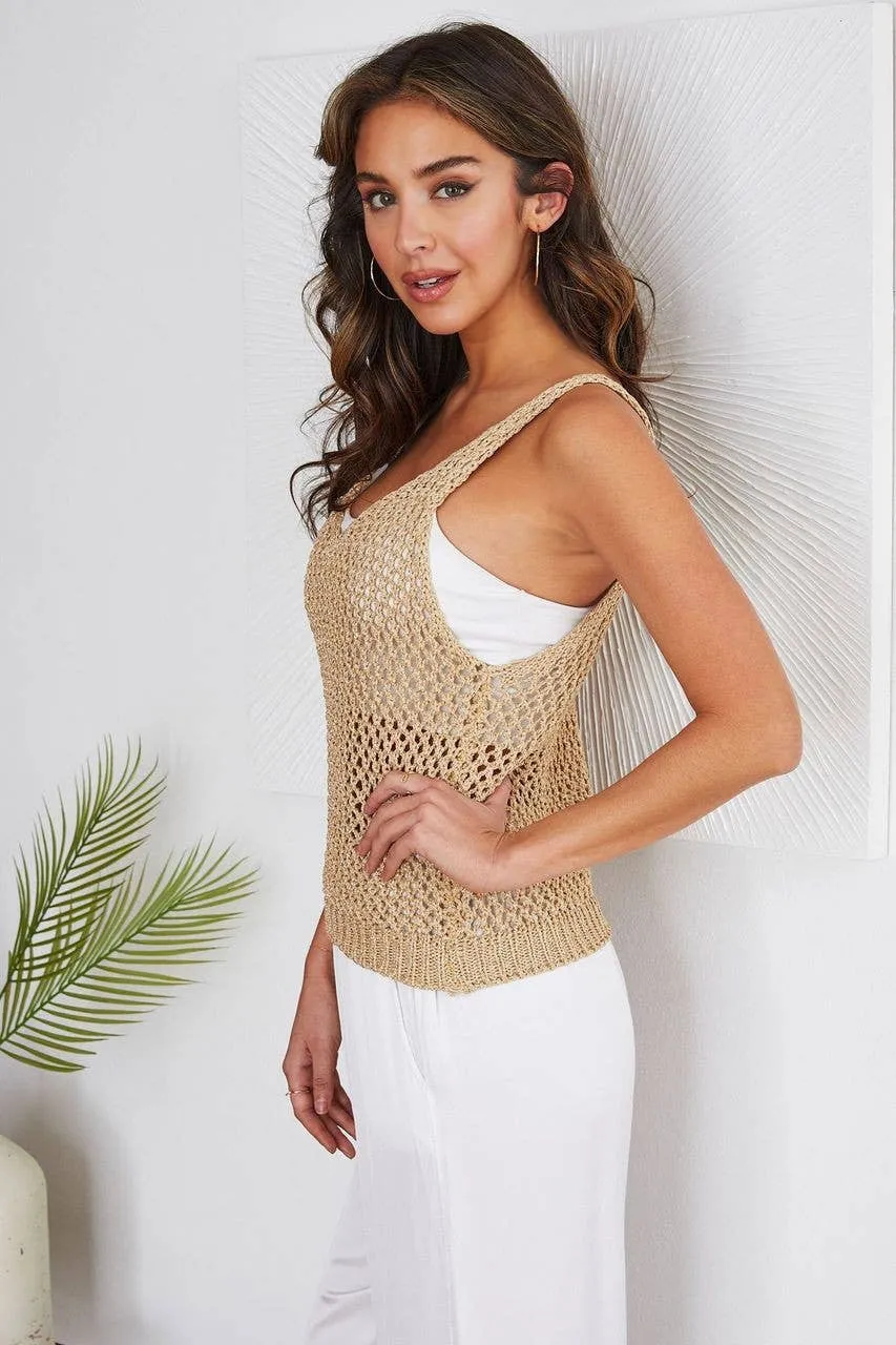 Metalic Thread Crochet Tank