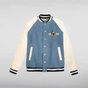 Mickey Mouse Denim Varsity Jacket