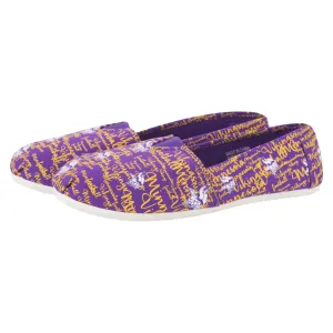 Minnesota Vikings NFL Womens Script Print Canvas Shoes