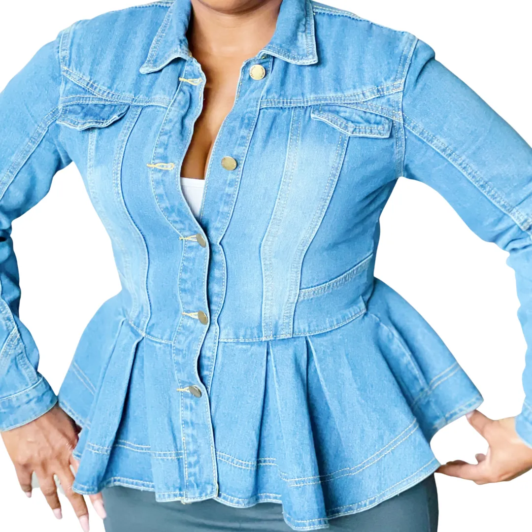 Peplum Denim Jacket