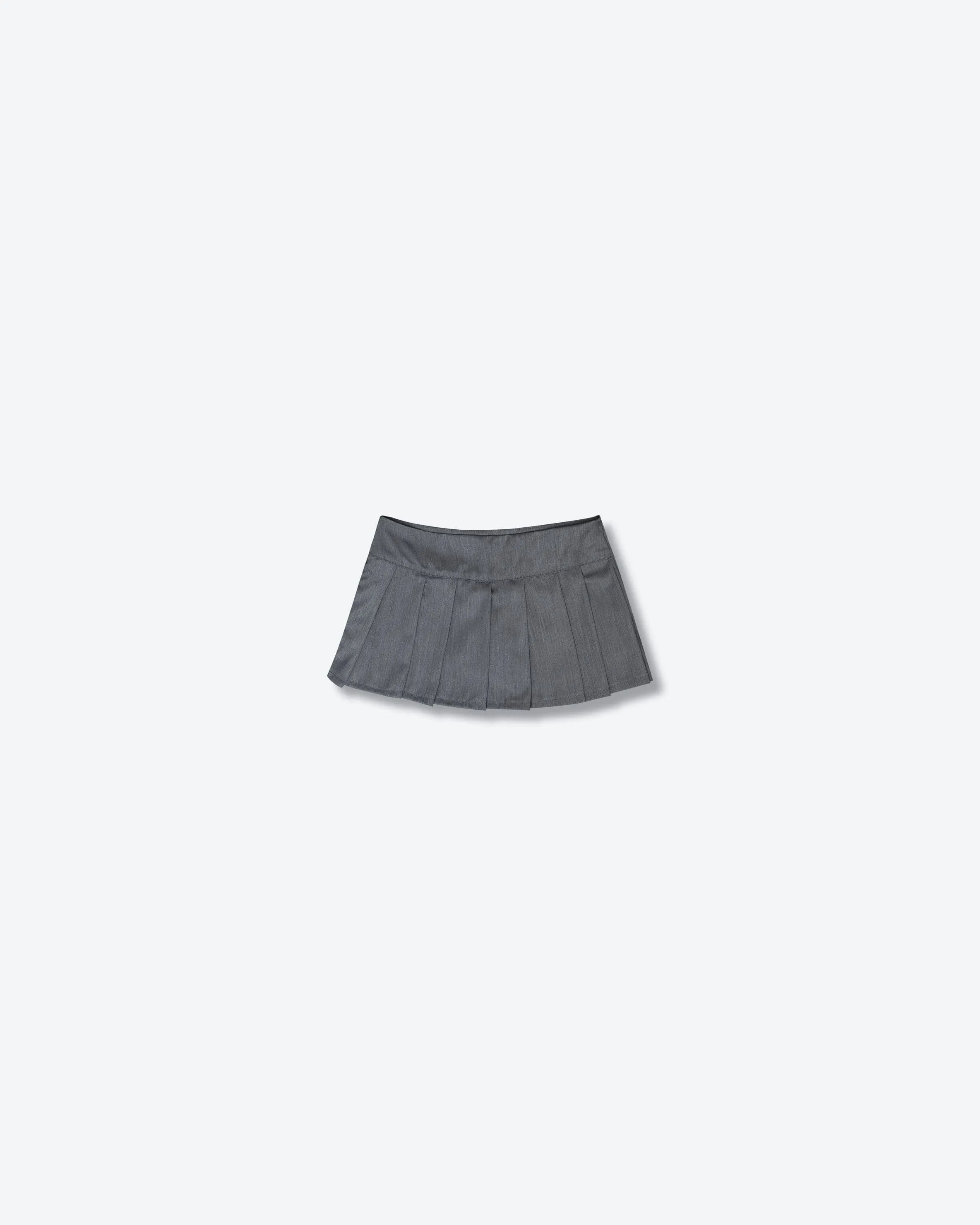 Pleated Mini Skirt - Gray