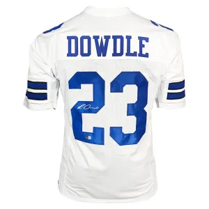 Rico Dowdle Signed Dallas White Football Jersey (Beckett)