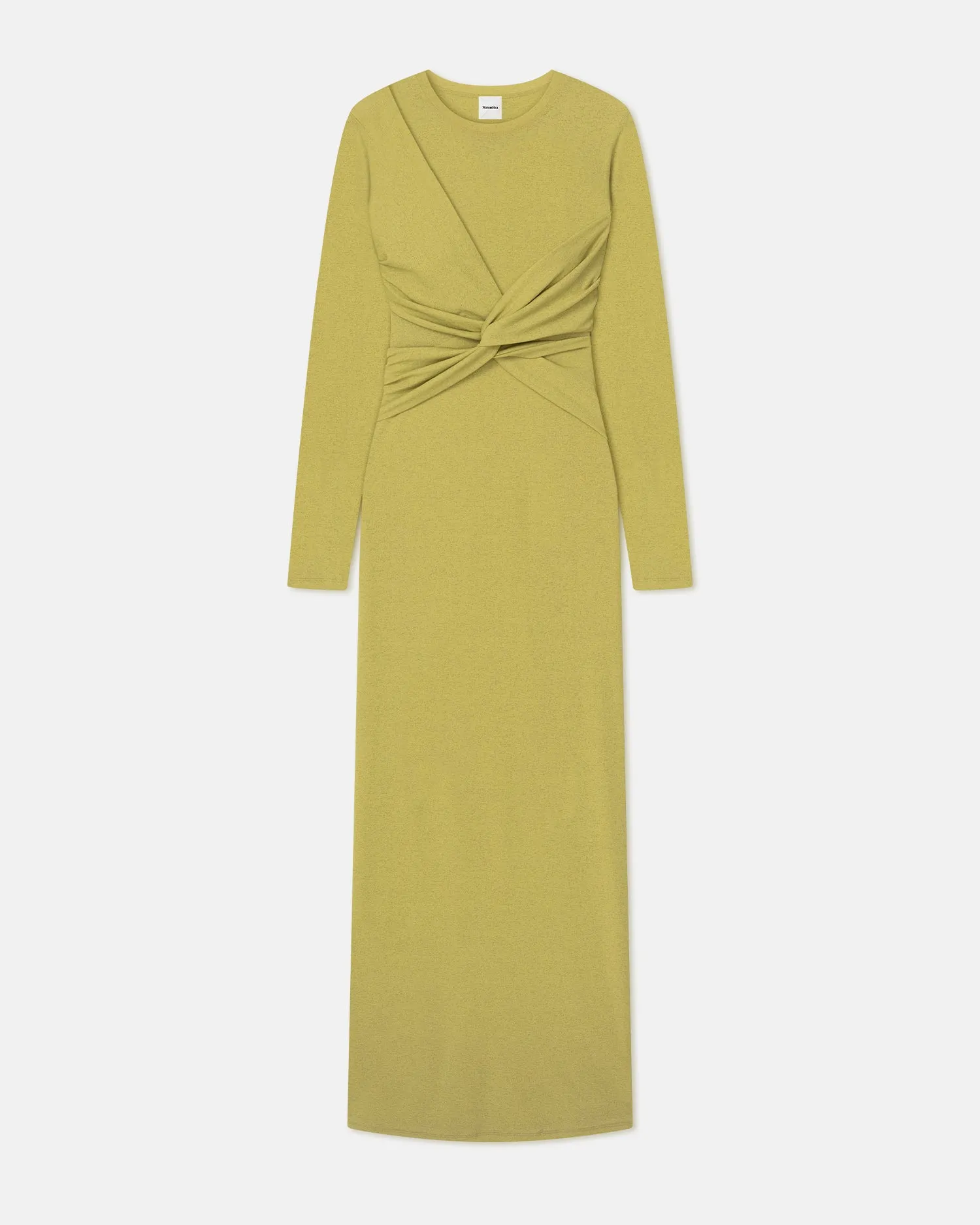 Rozal - Draped Mesh Jersey Maxi Dress - Pistachio