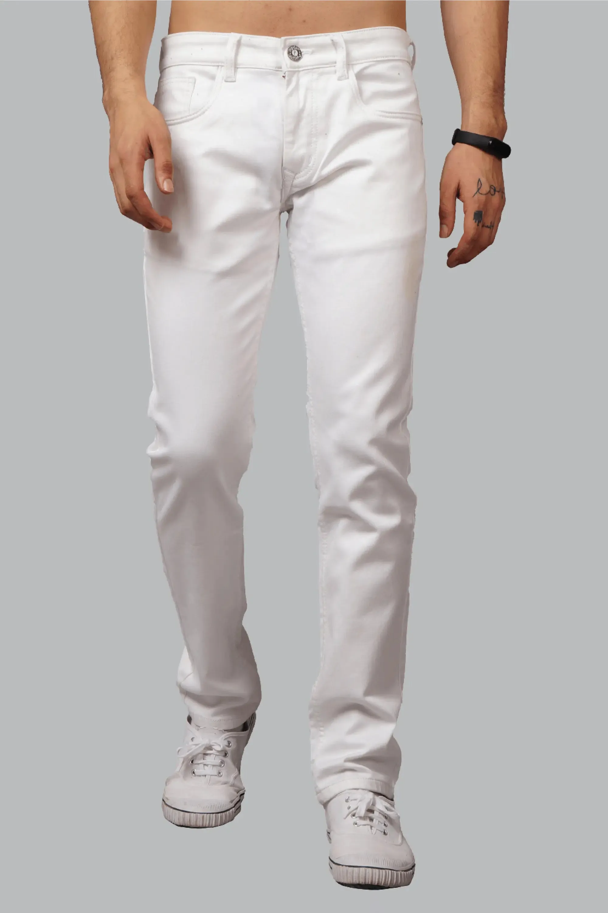 Slim Fit White Premium Men's Denim Jeans