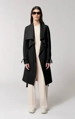 SOIA&KYO OLIVIA - Relaxed-Fit Belted Trench With Cascade Collar