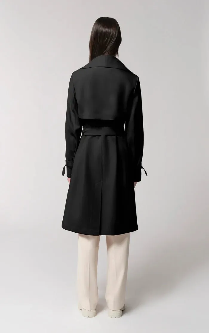 SOIA&KYO OLIVIA - Relaxed-Fit Belted Trench With Cascade Collar