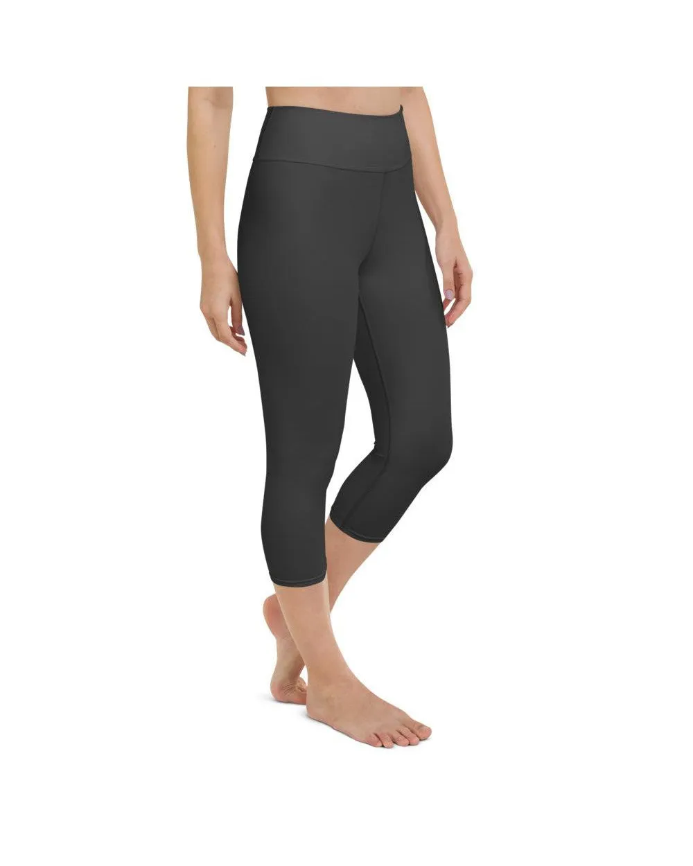 Solid Charcoal Grey Yoga Capris