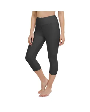 Solid Charcoal Grey Yoga Capris