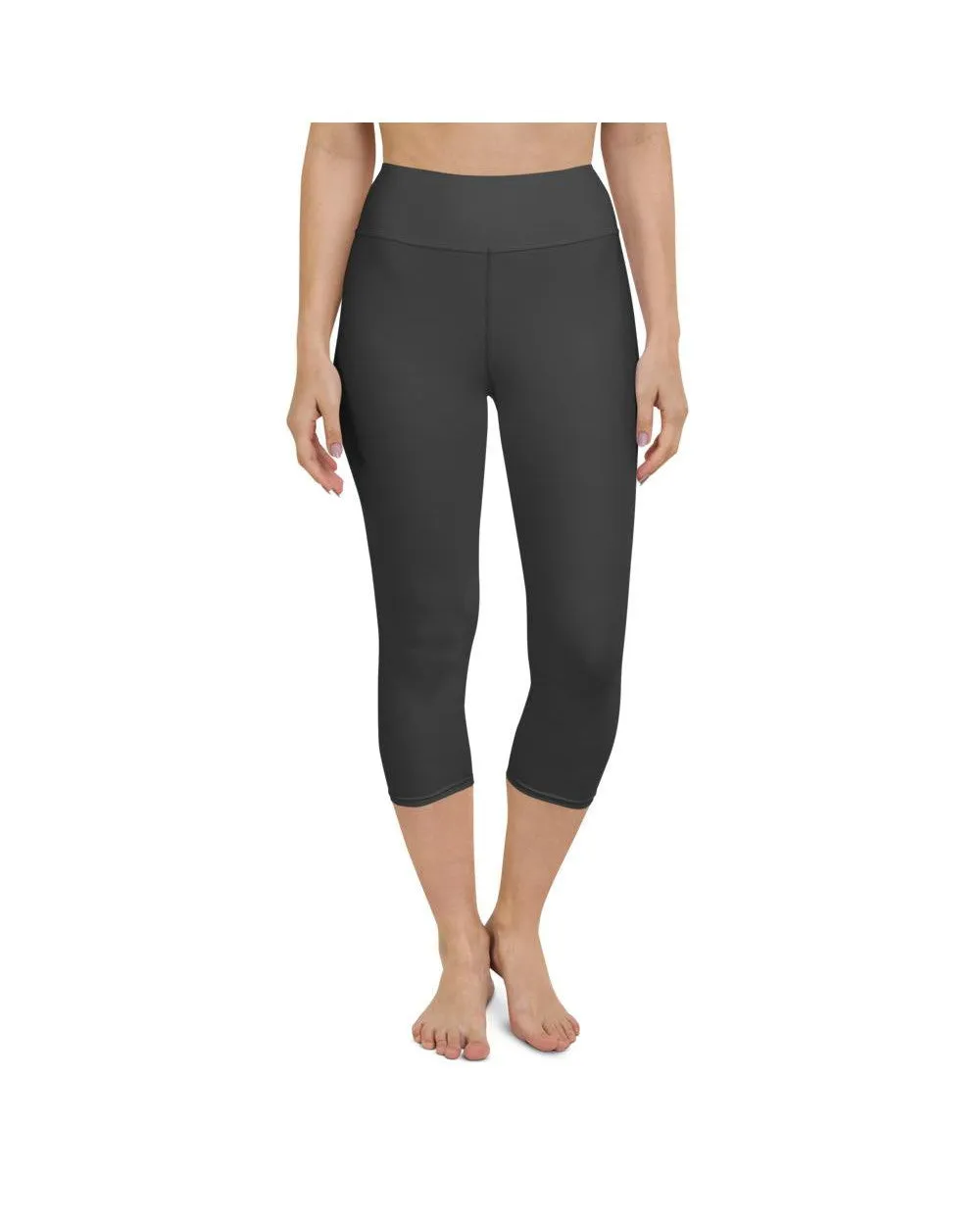 Solid Charcoal Grey Yoga Capris