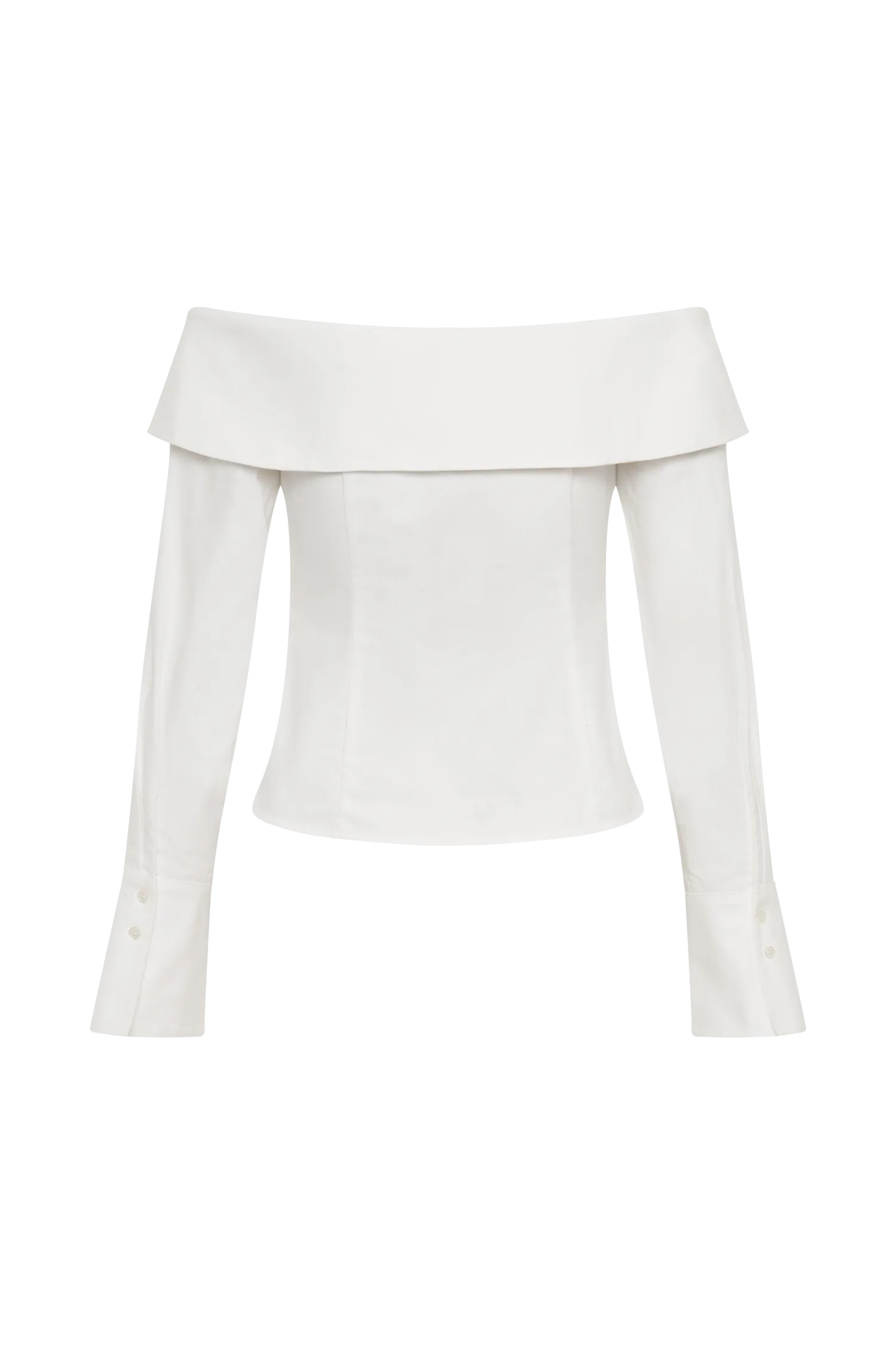 Spencer Off Shoulder Shirting Top - White