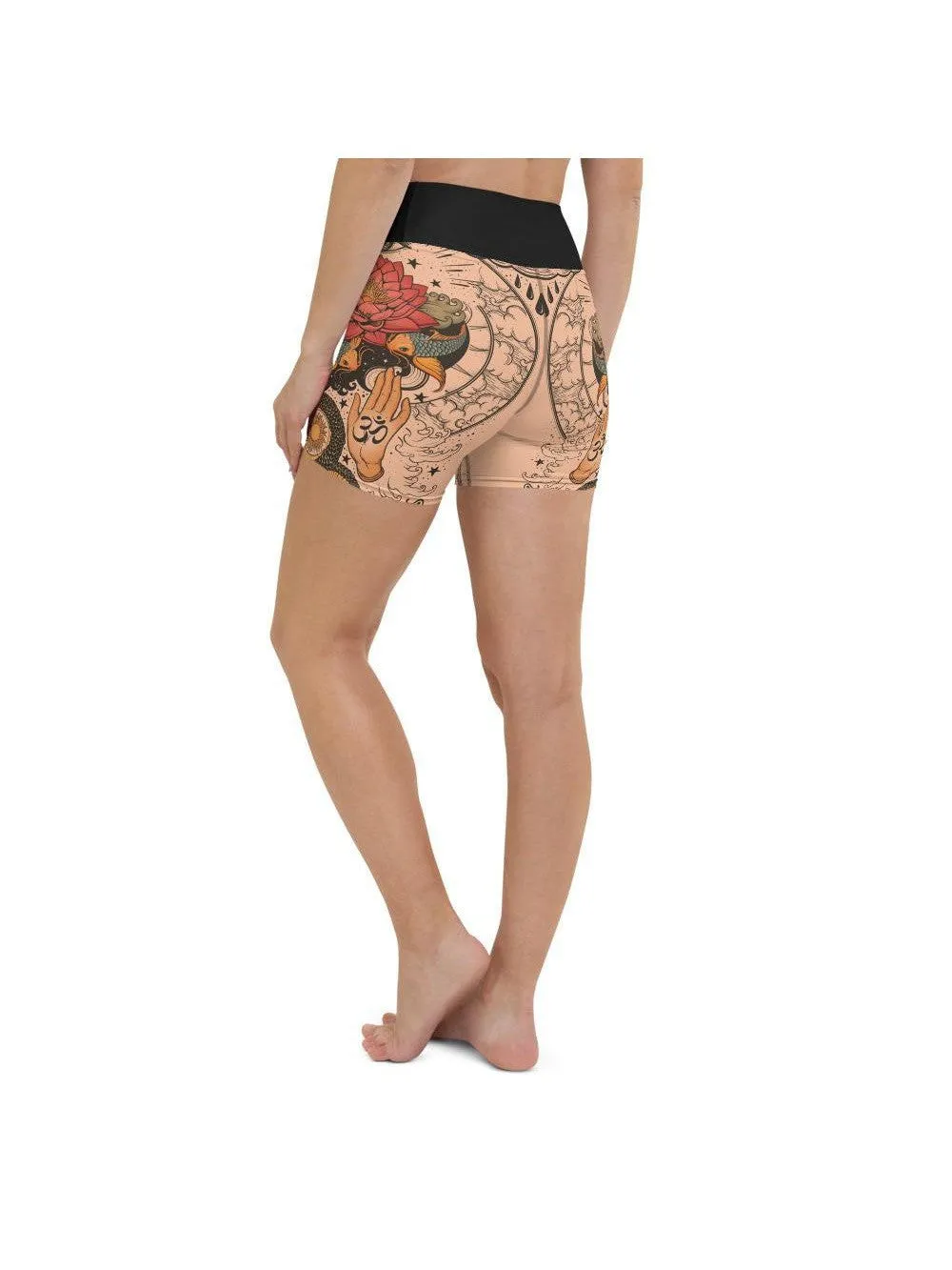 Tattooed Lotus Yoga Shorts