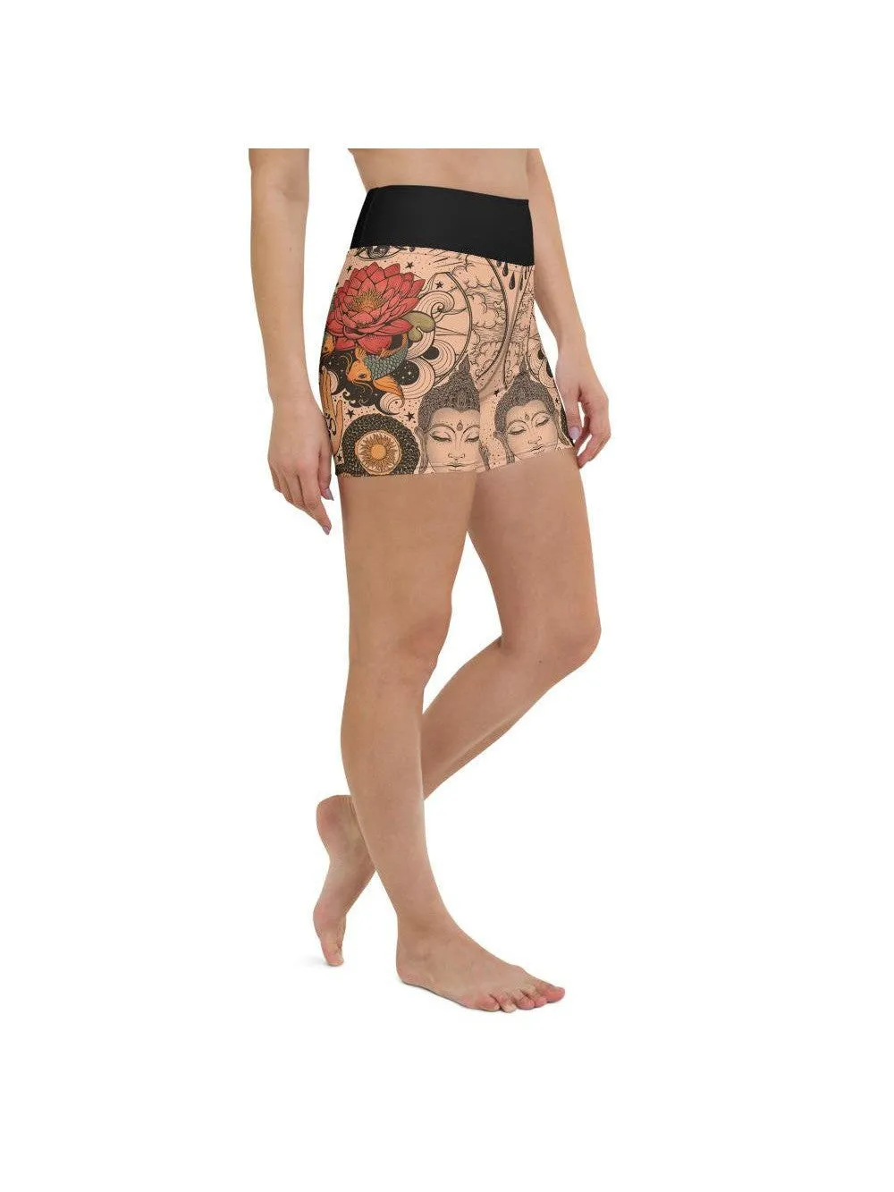 Tattooed Lotus Yoga Shorts