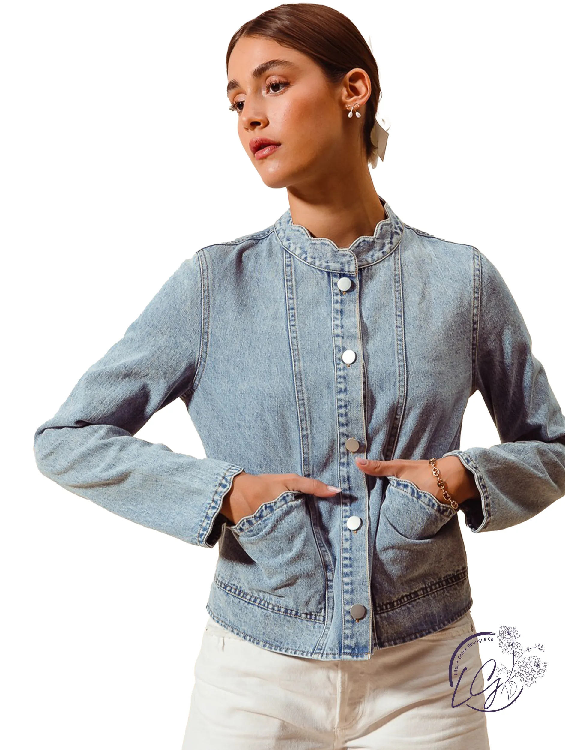 Vintage Cascade Button Up Denim Jacket