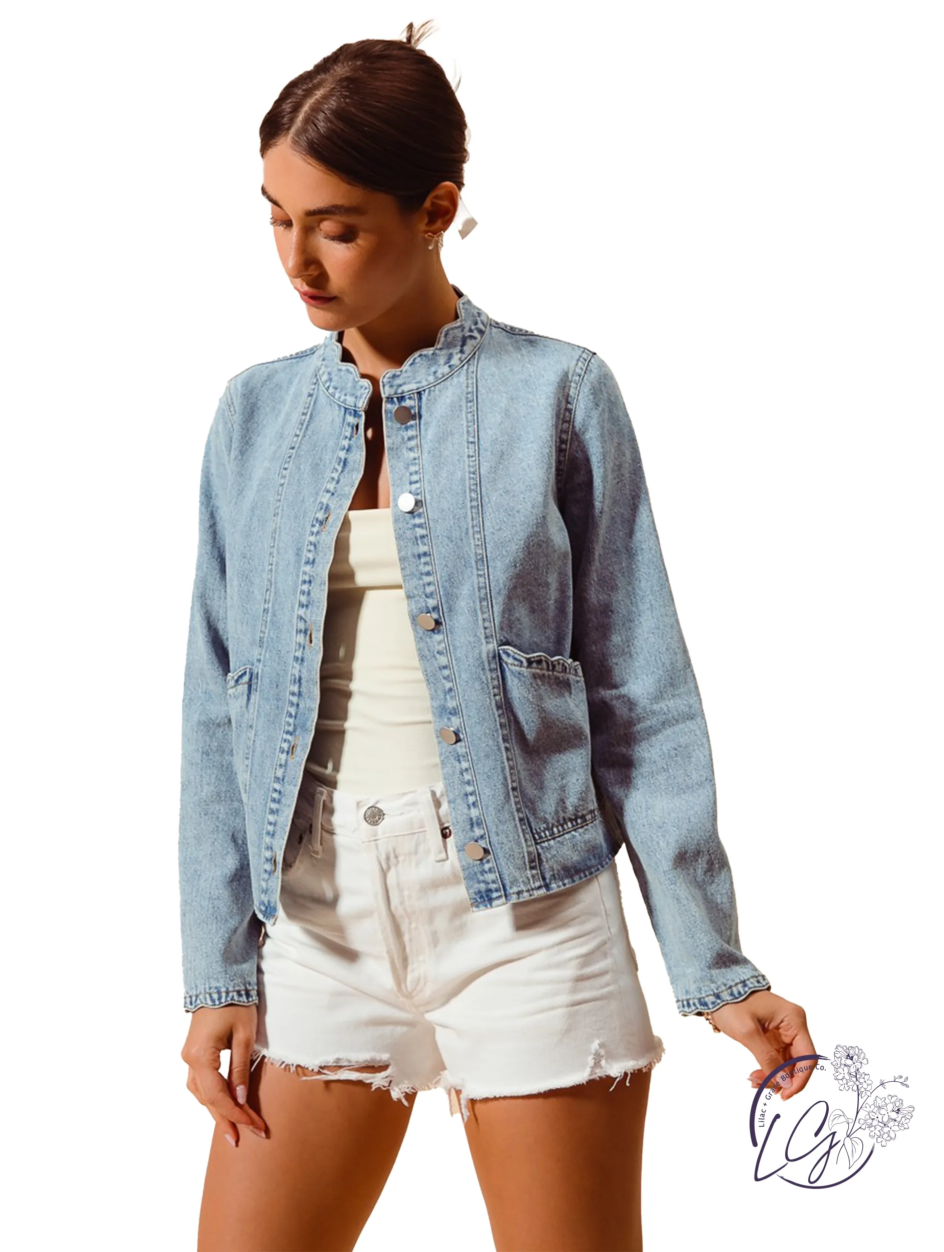 Vintage Cascade Button Up Denim Jacket