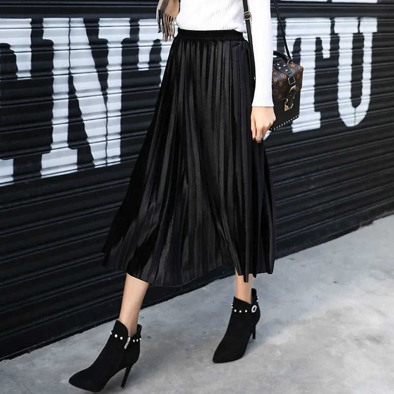 Waistline Mid-calf Skirt