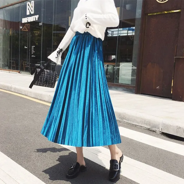 Waistline Mid-calf Skirt