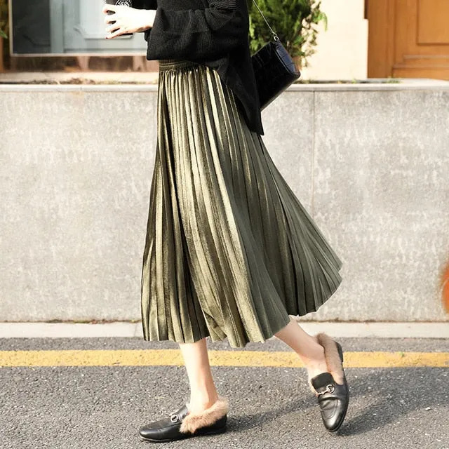 Waistline Mid-calf Skirt