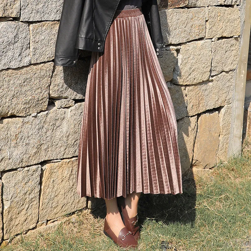 Waistline Mid-calf Skirt