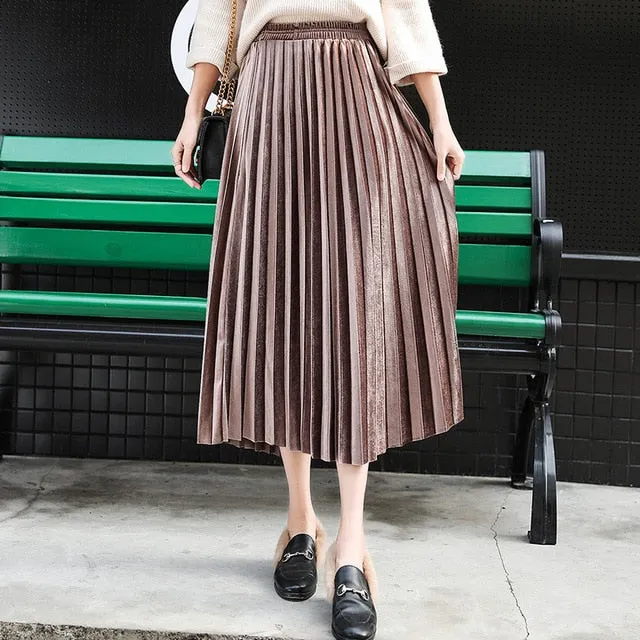 Waistline Mid-calf Skirt