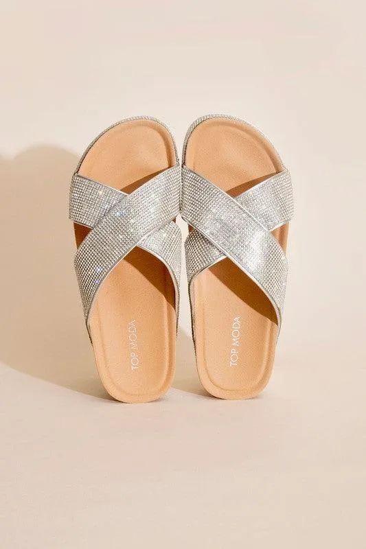 Womens Apollo Rhinestone Slides