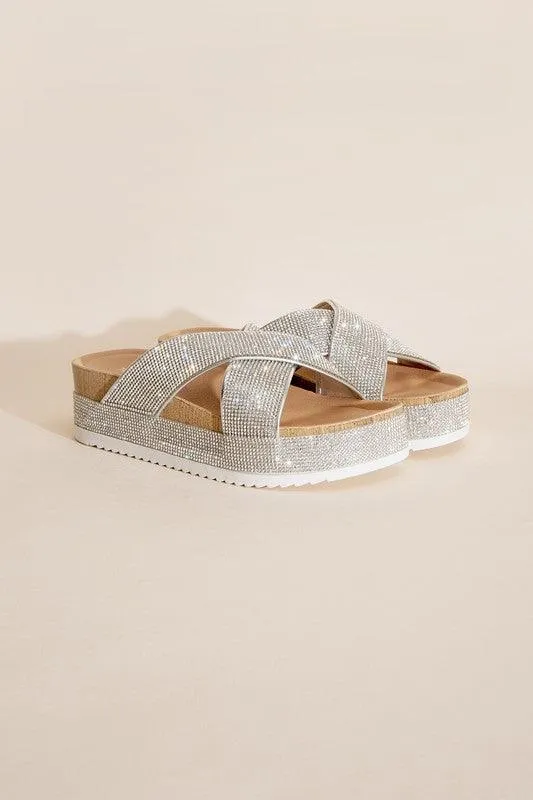 Womens Apollo Rhinestone Slides