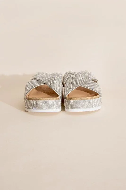 Womens Apollo Rhinestone Slides