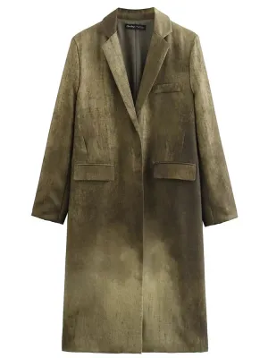 Women's Distressed Rugged Trench Coat