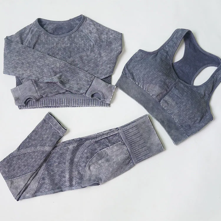 Women's Seamless Yoga Wear 3-Piece Set